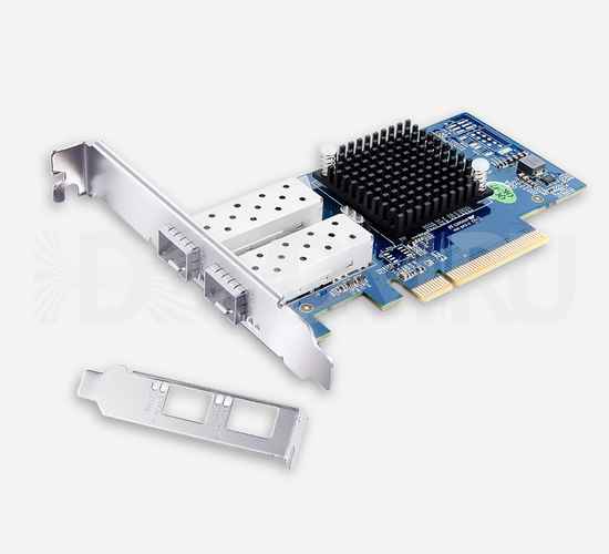 Сетевая карта 10 Gb/s (NIC), 2 порта SFP+, Intel X82599ES Controller, PCIe 2.0 X8 - ДВДМ.РУ (DSO-N-10G2S1-X520-X20-8)