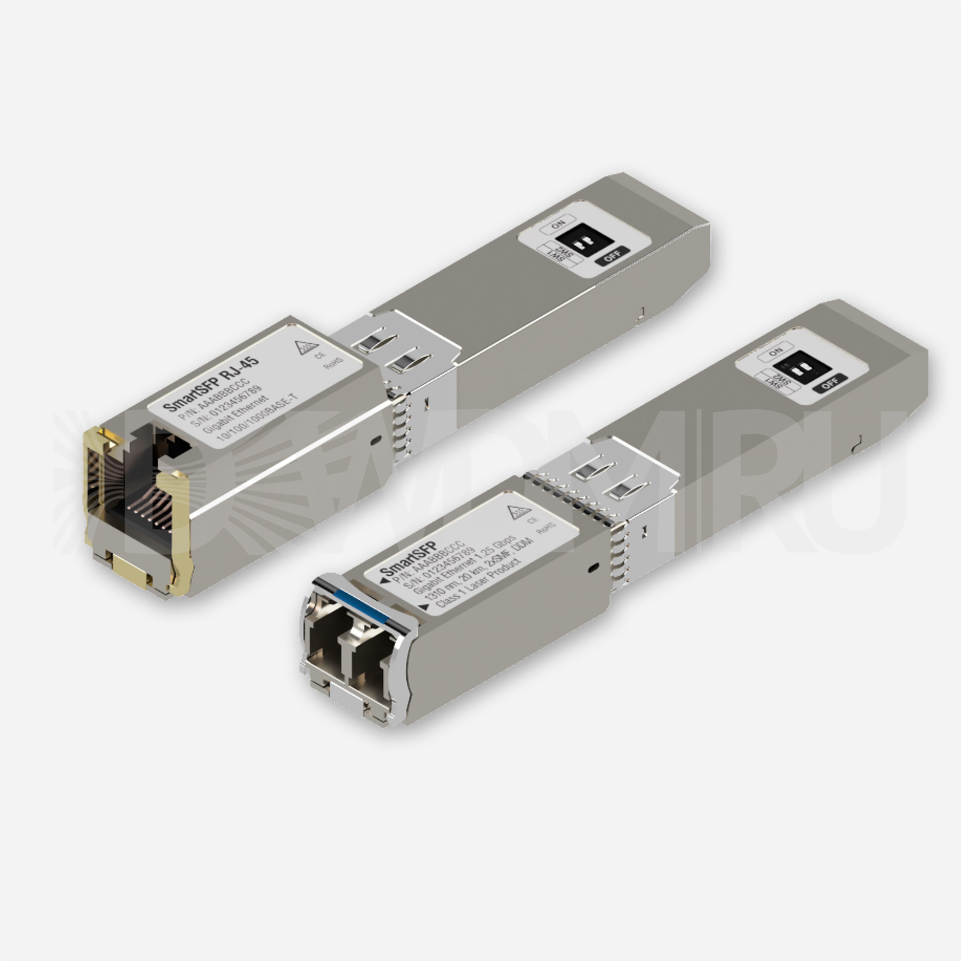 Медный Smart SFP модуль, 1Гб/с, 10/100/1000BASE-T, RJ-45 - ДВДМ.РУ (DSO-SD1-2D)